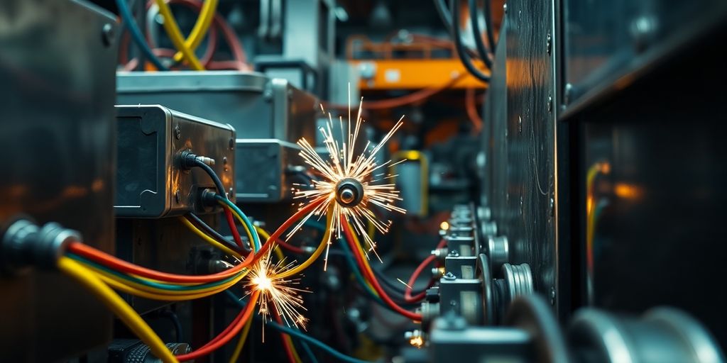Mining rigs with power lines
